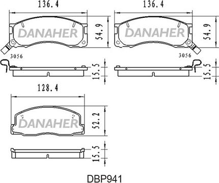 Danaher DBP941 - Bremžu uzliku kompl., Disku bremzes autodraugiem.lv