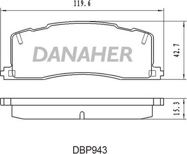 Danaher DBP943 - Bremžu uzliku kompl., Disku bremzes autodraugiem.lv