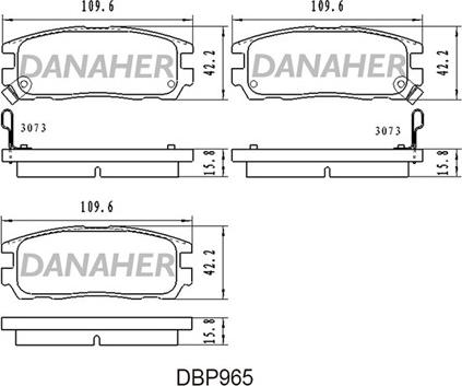 Danaher DBP965 - Bremžu uzliku kompl., Disku bremzes autodraugiem.lv