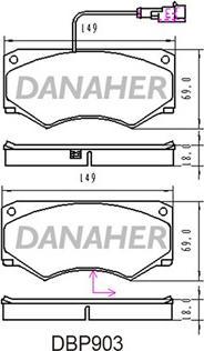 Danaher DBP903 - Bremžu uzliku kompl., Disku bremzes autodraugiem.lv