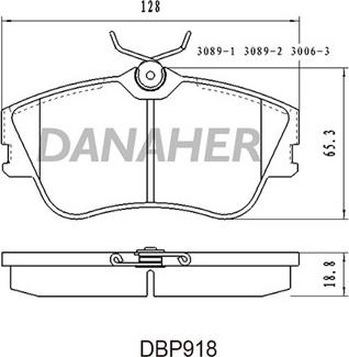 Danaher DBP918 - Bremžu uzliku kompl., Disku bremzes autodraugiem.lv