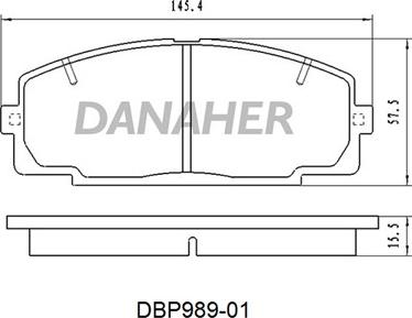 Danaher DBP989-01 - Bremžu uzliku kompl., Disku bremzes autodraugiem.lv