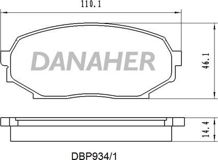 Danaher DBP934/1 - Bremžu uzliku kompl., Disku bremzes autodraugiem.lv