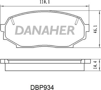 Danaher DBP934 - Bremžu uzliku kompl., Disku bremzes autodraugiem.lv