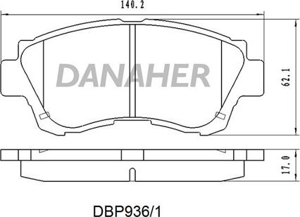 Danaher DBP936/1 - Bremžu uzliku kompl., Disku bremzes autodraugiem.lv