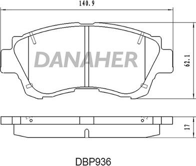 Danaher DBP936 - Bremžu uzliku kompl., Disku bremzes autodraugiem.lv