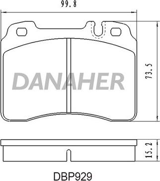 Danaher DBP929 - Bremžu uzliku kompl., Disku bremzes autodraugiem.lv