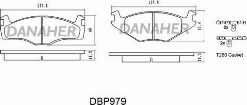 Danaher DBP979 - Bremžu uzliku kompl., Disku bremzes autodraugiem.lv