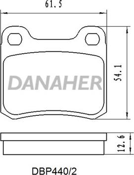 Danaher DBP440/2 - Bremžu uzliku kompl., Disku bremzes autodraugiem.lv