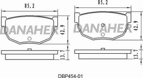 Danaher DBP454-01 - Bremžu uzliku kompl., Disku bremzes autodraugiem.lv
