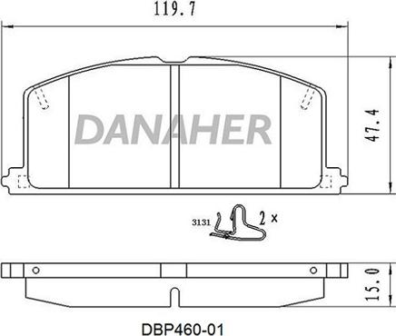 Danaher DBP460-01 - Bremžu uzliku kompl., Disku bremzes autodraugiem.lv