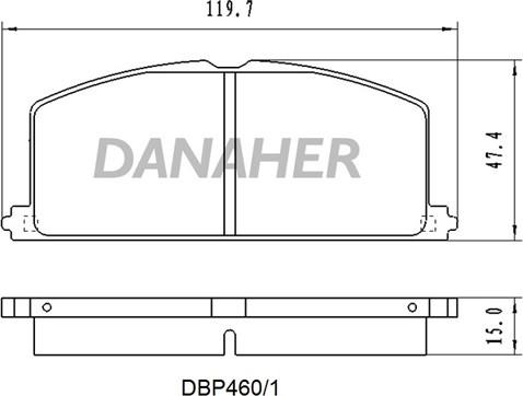 Danaher DBP460/1 - Bremžu uzliku kompl., Disku bremzes autodraugiem.lv