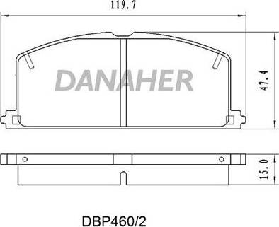 Danaher DBP460/2 - Bremžu uzliku kompl., Disku bremzes autodraugiem.lv