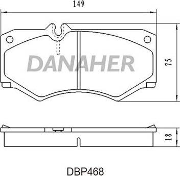 Danaher DBP468 - Bremžu uzliku kompl., Disku bremzes autodraugiem.lv