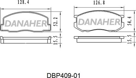 Danaher DBP409-01 - Bremžu uzliku kompl., Disku bremzes autodraugiem.lv