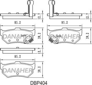 Danaher DBP404 - Bremžu uzliku kompl., Disku bremzes autodraugiem.lv