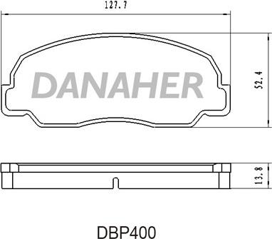 Danaher DBP400 - Bremžu uzliku kompl., Disku bremzes autodraugiem.lv