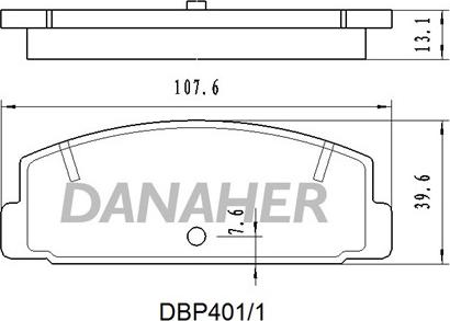 Danaher DBP401/1 - Bremžu uzliku kompl., Disku bremzes autodraugiem.lv