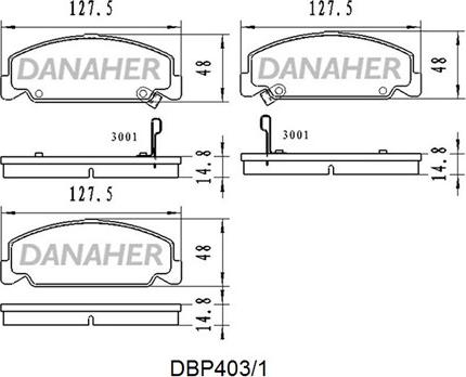 Danaher DBP403/1 - Bremžu uzliku kompl., Disku bremzes autodraugiem.lv