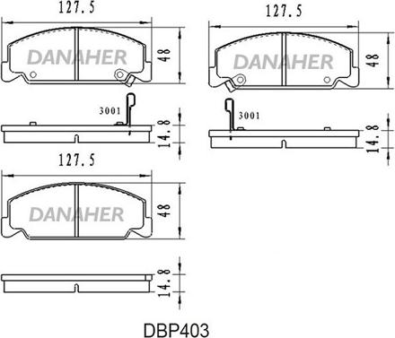 Danaher DBP403 - Bremžu uzliku kompl., Disku bremzes autodraugiem.lv