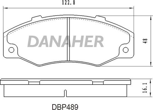 Danaher DBP489 - Bremžu uzliku kompl., Disku bremzes autodraugiem.lv