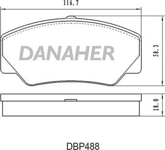 Danaher DBP488 - Bremžu uzliku kompl., Disku bremzes autodraugiem.lv
