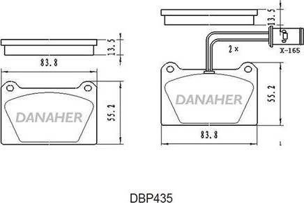 Danaher DBP435 - Bremžu uzliku kompl., Disku bremzes autodraugiem.lv