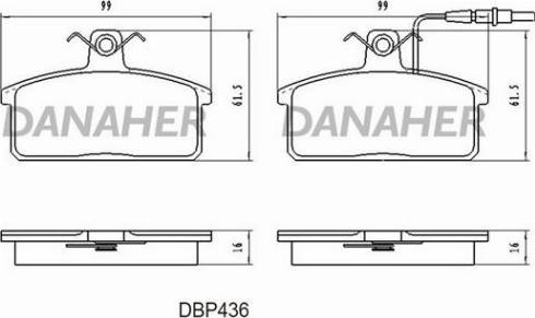 Danaher DBP436 - Bremžu uzliku kompl., Disku bremzes autodraugiem.lv