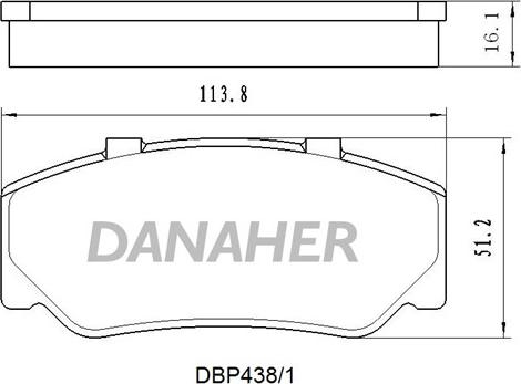 Danaher DBP438/1 - Bremžu uzliku kompl., Disku bremzes autodraugiem.lv
