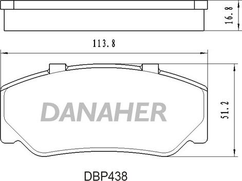 Danaher DBP438 - Bremžu uzliku kompl., Disku bremzes autodraugiem.lv