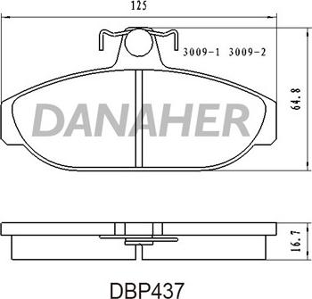 Danaher DBP437 - Bremžu uzliku kompl., Disku bremzes autodraugiem.lv