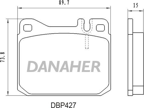 Danaher DBP427 - Bremžu uzliku kompl., Disku bremzes autodraugiem.lv