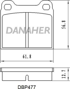 Danaher DBP477 - Bremžu uzliku kompl., Disku bremzes autodraugiem.lv
