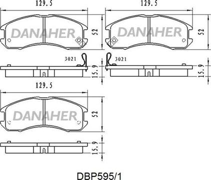 Danaher DBP595/1 - Bremžu uzliku kompl., Disku bremzes autodraugiem.lv
