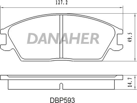 Danaher DBP593 - Bremžu uzliku kompl., Disku bremzes autodraugiem.lv