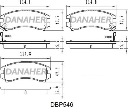 Danaher DBP546 - Bremžu uzliku kompl., Disku bremzes autodraugiem.lv