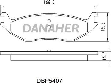 Danaher DBP5407 - Bremžu uzliku kompl., Disku bremzes autodraugiem.lv