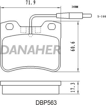 Danaher DBP563 - Bremžu uzliku kompl., Disku bremzes autodraugiem.lv