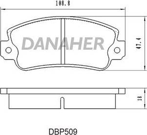 Danaher DBP509 - Bremžu uzliku kompl., Disku bremzes autodraugiem.lv