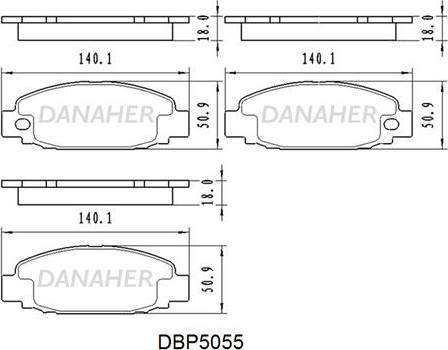 Danaher DBP5055 - Bremžu uzliku kompl., Disku bremzes autodraugiem.lv