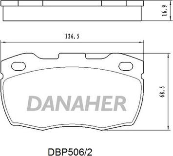 Danaher DBP506/2 - Bremžu uzliku kompl., Disku bremzes autodraugiem.lv