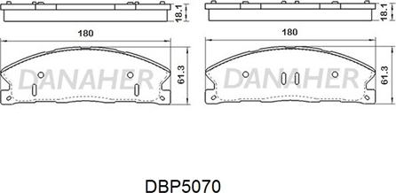 Danaher DBP5070 - Bremžu uzliku kompl., Disku bremzes autodraugiem.lv