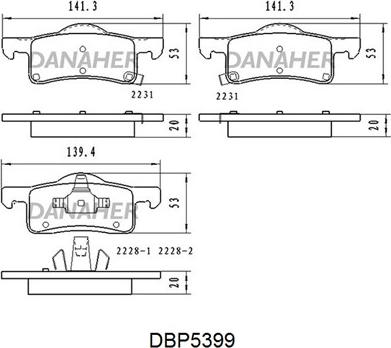 Danaher DBP5399 - Bremžu uzliku kompl., Disku bremzes autodraugiem.lv