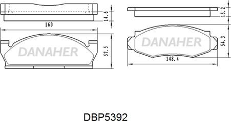 Danaher DBP5392 - Bremžu uzliku kompl., Disku bremzes autodraugiem.lv