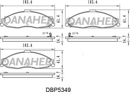 Danaher DBP5349 - Bremžu uzliku kompl., Disku bremzes autodraugiem.lv