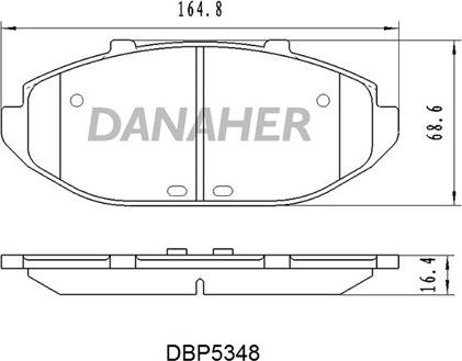 Danaher DBP5348 - Bremžu uzliku kompl., Disku bremzes autodraugiem.lv