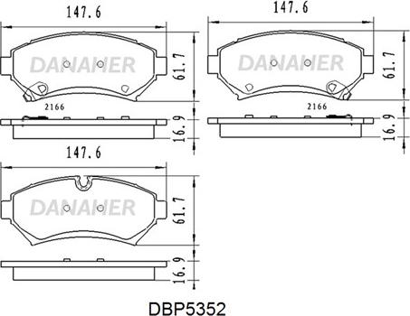 Danaher DBP5352 - Bremžu uzliku kompl., Disku bremzes autodraugiem.lv
