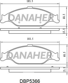 Danaher DBP5366 - Bremžu uzliku kompl., Disku bremzes autodraugiem.lv