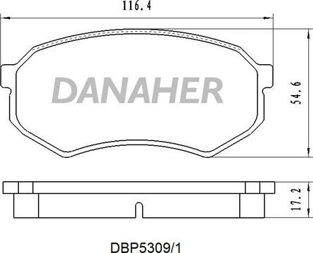 Danaher DBP5309/1 - Bremžu uzliku kompl., Disku bremzes autodraugiem.lv
