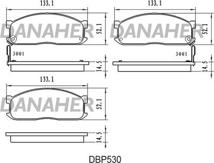 Danaher DBP530 - Bremžu uzliku kompl., Disku bremzes autodraugiem.lv